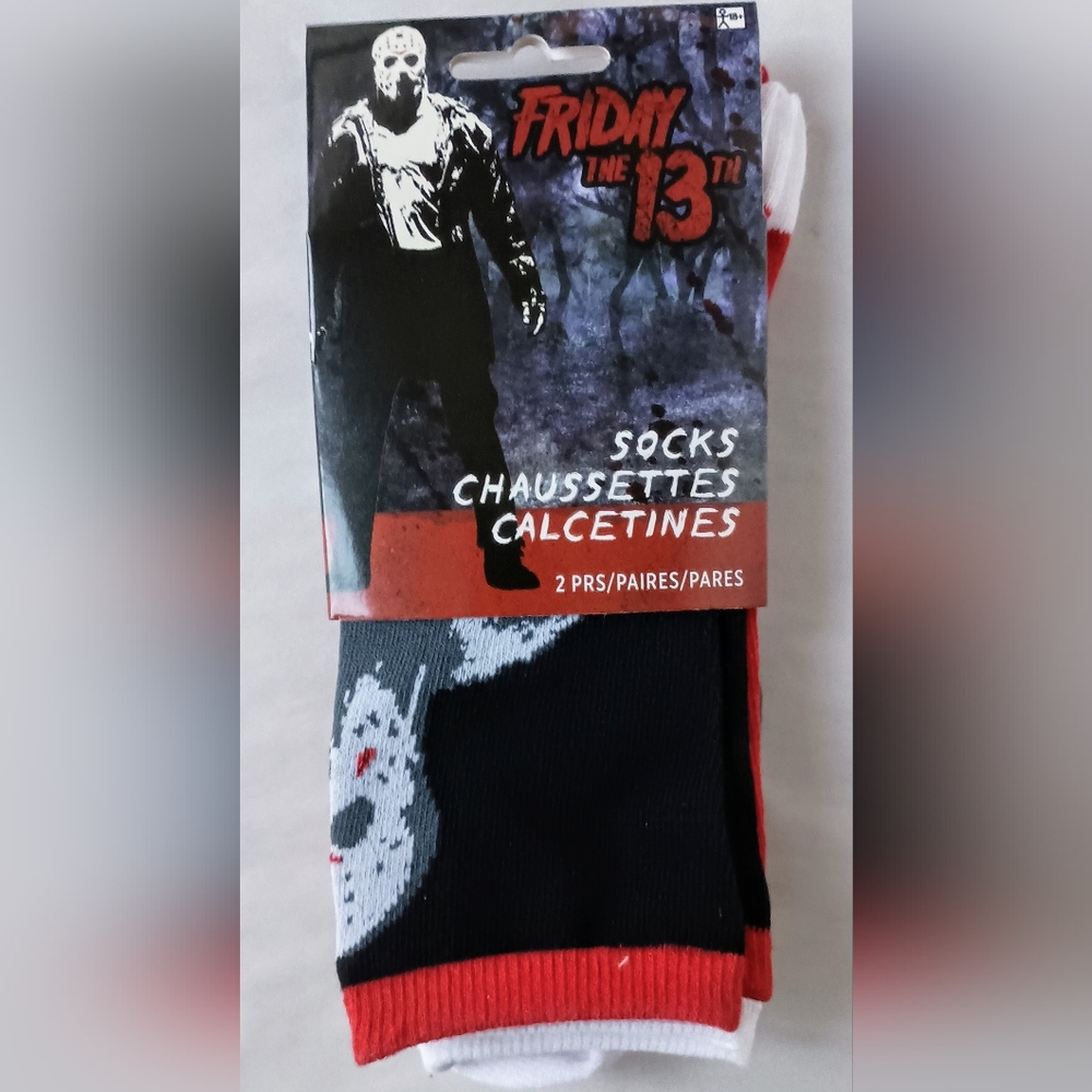 1 Pair Friday The 13th Jason Cosplay Horror Socks OSFM WB New NOS 2022
